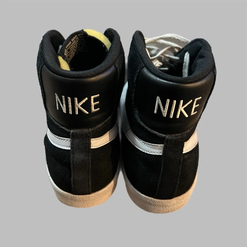 Nike Blazers Black and White Suede Mid-Top Sneakers - Picture 3 of 4